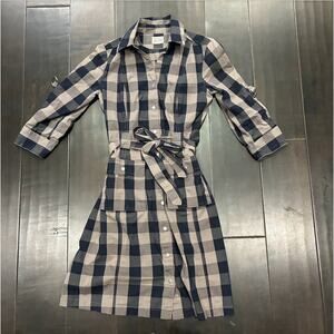 Converse One Star Poplin Shirt Dress Gingham Plaid Women's Size S